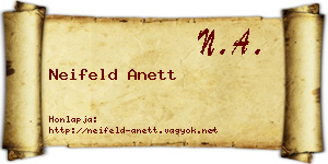 Neifeld Anett névjegykártya